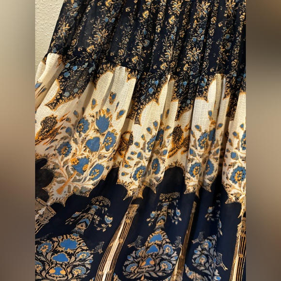 Free People Feeling Groovy Border Midi Dress – Dark Blue Boho Floral - Picture 4 of 8